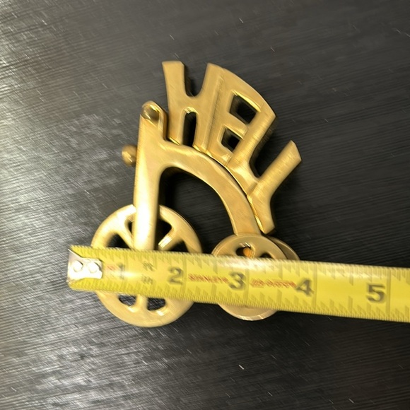 Vintage Solid Brass Hell on Wheels Tricycle   Heavy Paperweight Rare - Picture 6 of 11
